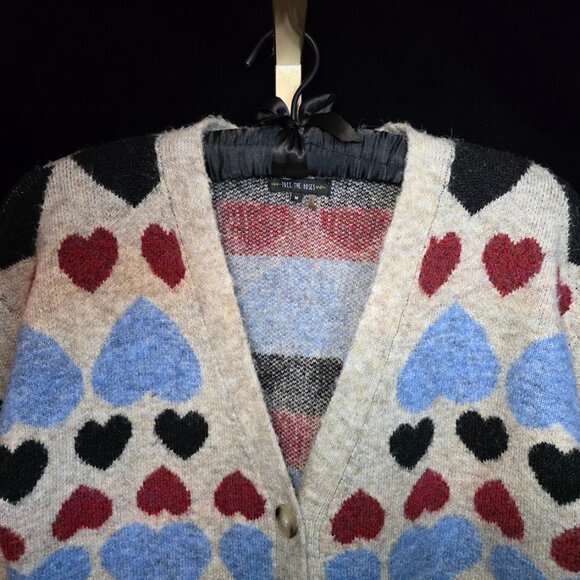 Free the Roses Women's Heart Cardigan M - Picture 4 of 10